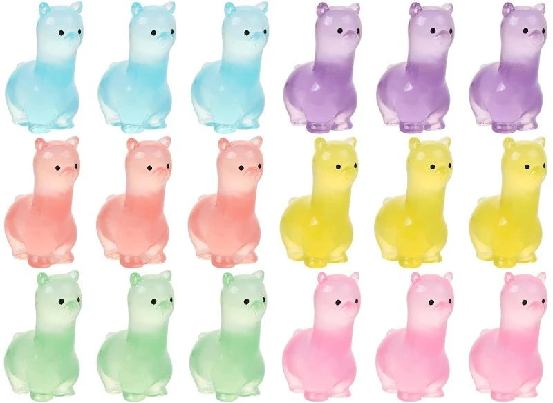 18-Piece Glow in the Dark Alpaca Resin Mini Figurines Set Mini Resin Figurines Axl 18PCS