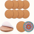 20-Piece Self-Adhesive Cork Coaster Tiles – Square & Round Pads Cork Coaster Tiles Axl 20pcs
