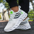 Men's Color Shift Stripe Sneakers | Lightweight Running Shoes Men's Sneakers Axl All White 45