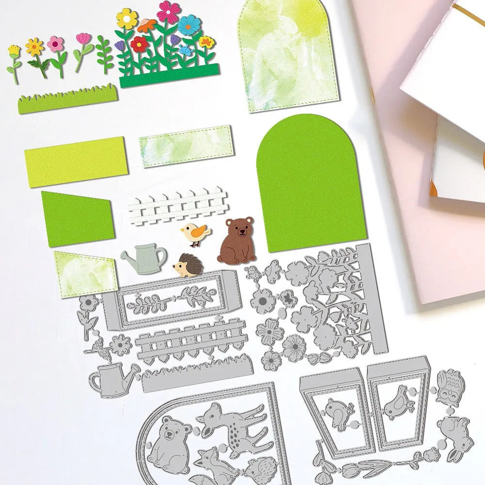 Zoo Theme Carbon Steel Cutting Dies – 4-Pc Scrapbook Set Craft Cutting Dies Axl