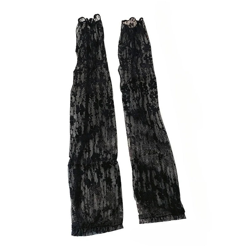 Women's Lace Half-Finger Gloves & Long UV Arm Sleeves Lace Arm Sleeves Axl