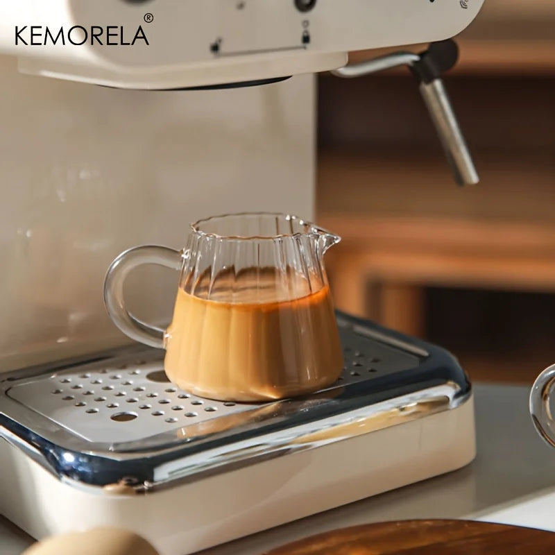 KEMORELA Retro Striped Glass Creamer Jar | Mini Coffee Cup Glass Creamer Jar Axl