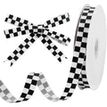 Black Check Polyester Ribbon 5/8" 50 Yards – Gift Wrap & Craft Craft Ribbon Axl AECH04-17618
