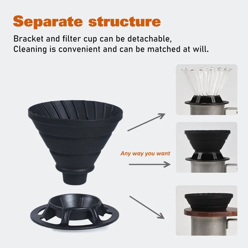 Foldable Silicone Coffee Filter – Reusable Pour Over Dripper Coffee Filter Dripper Axl