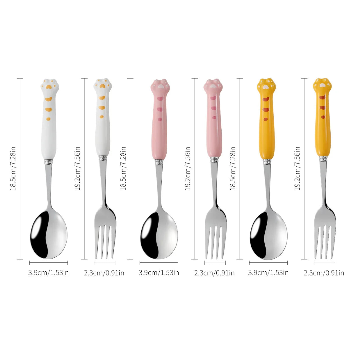 Kids Stainless Steel Fork & Spoon Set – Crocodile Handle Kids Flatware Set Axl