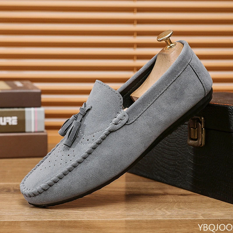 Men's Slip-On Loafers – Lightweight PU Leather Driving Flats Men's Slip-On Loafers Axl GRAY 43