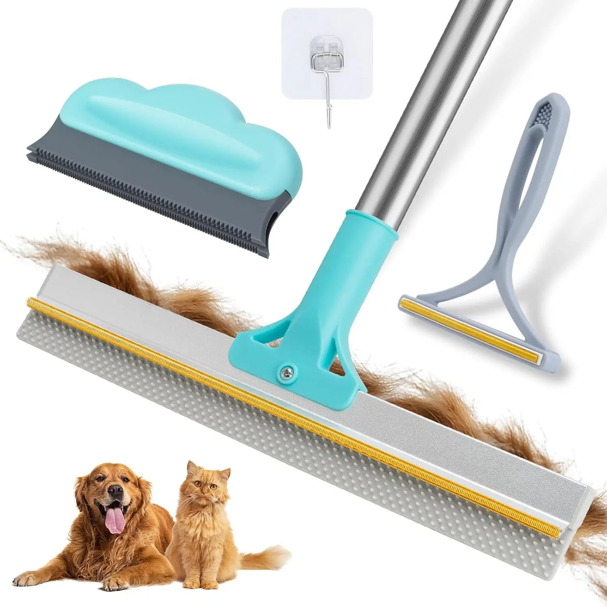 Pet Hair Carpet Remover – Telescopic Metal Rug Rake Tool Pet Hair Remover Axl