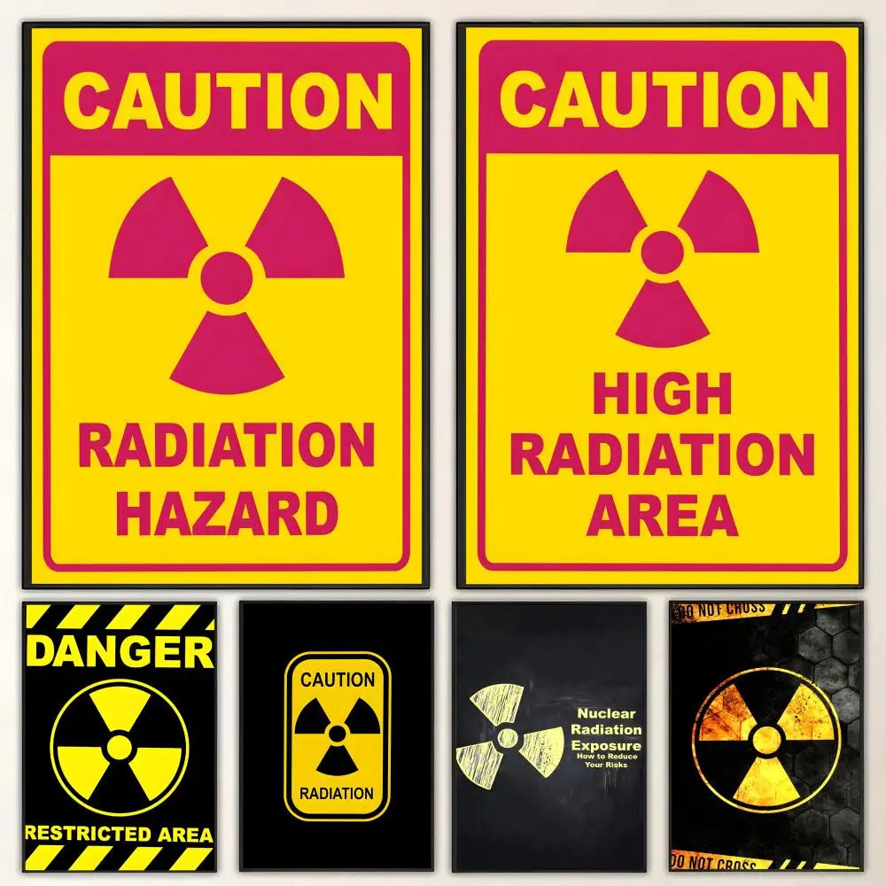 Nuclear Radiation Warning Sign Poster | HD Waterproof Wall Art Wall Art Poster Axl