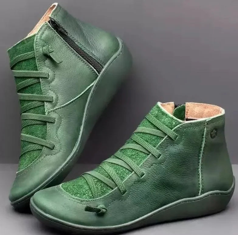 Women's Vintage Lace-Up Ankle Boots | Non-Slip Platform Women's Ankle Boots Axl green 36