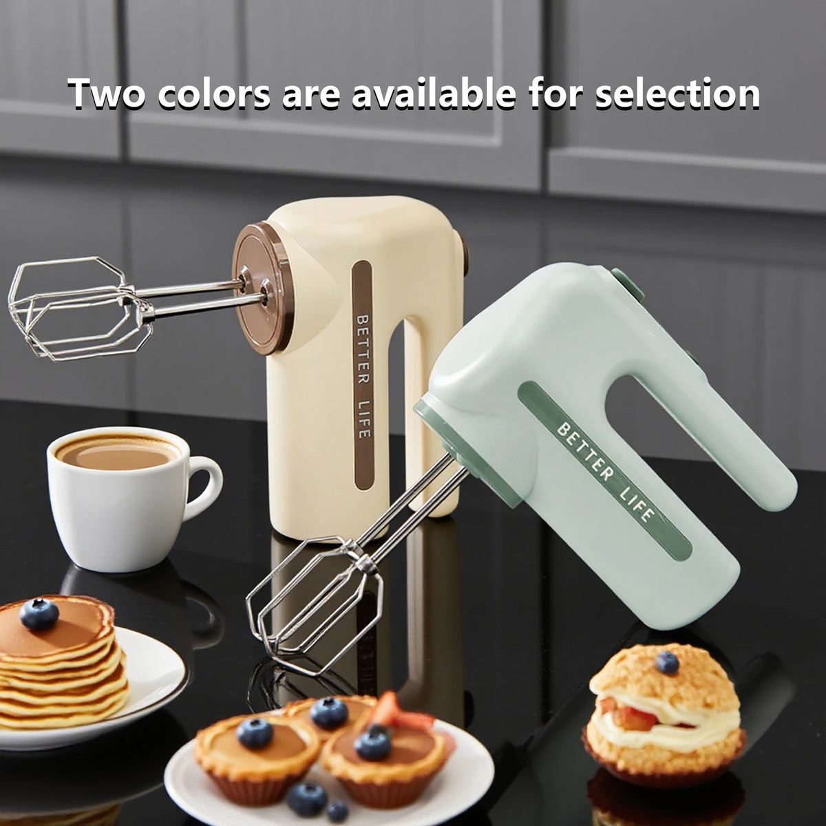 ONEKA Cordless Handheld Mixer 5-Speed with 2 Whisks | Baking Handheld Electric Mixer Axl