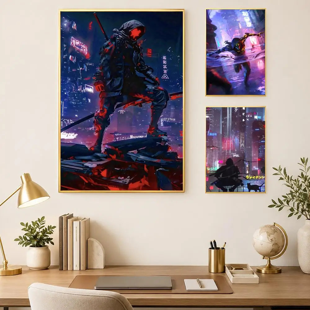 Ghostrunner Game Poster – Self-Stick HD Waterproof Wall Art Gaming Wall Poster Axl