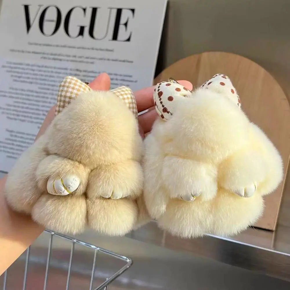 Fluffy Bunny Keychain – Plush Rabbit Bag Charm & Key Ring Plush Bag Charm Axl