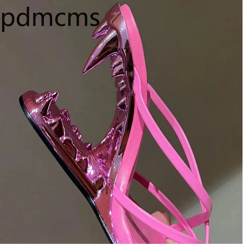 Women's Stiletto High Heel Open Toe Sandal Slides | Fashion High Heel Sandals Axl