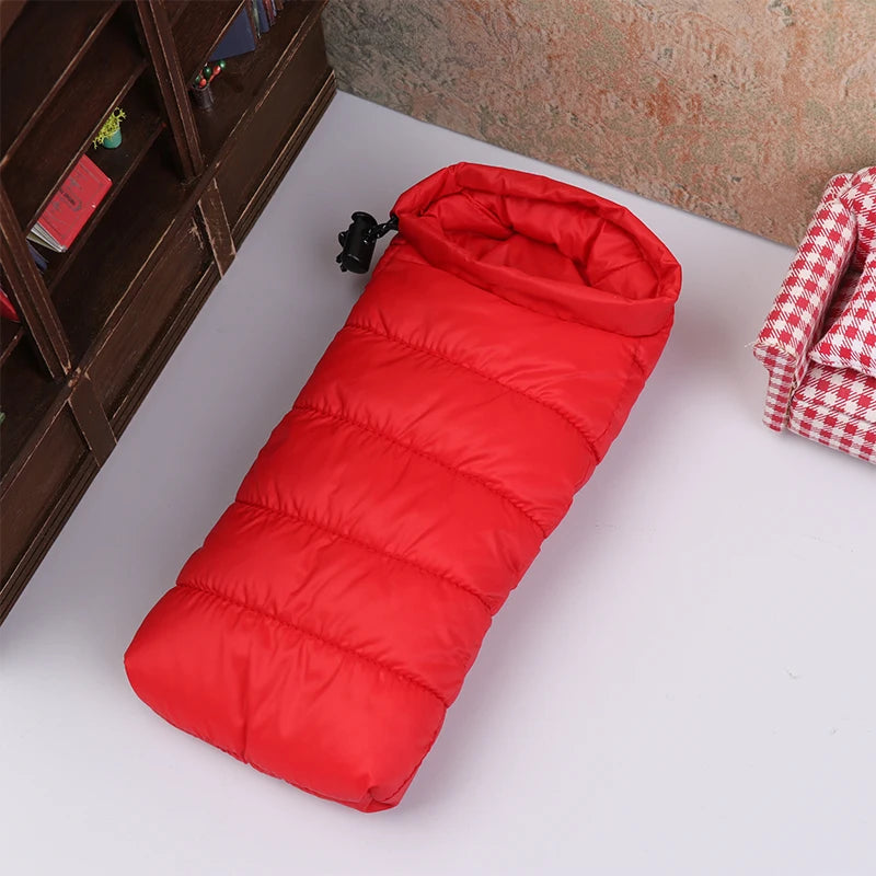 Miniature Dollhouse Sleeping Bag – Camping Scene Accessory Dollhouse Accessory Axl Red