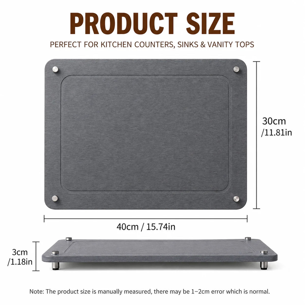 Elevated Diatomite Dish Drying Mat – Fast-Absorbing Stone Pad Dish Drying Mat Axl