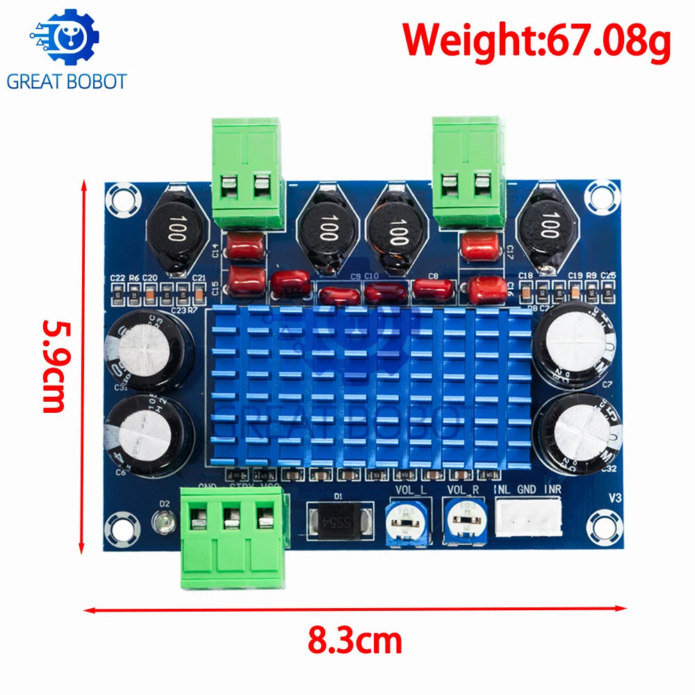TPA3116D2 HIFI Amplifier Board 2×120W XH-M572 DIY Kit Power Amplifier Board Axl