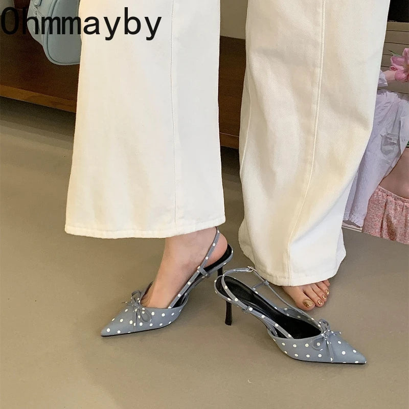 Women's Satin Butterfly-Knot High Heel Sandals | Party Mules High Heel Sandals Axl