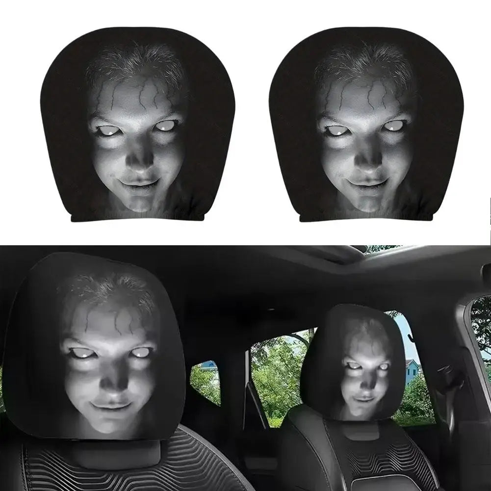 2-Pack Horror Design Car Headrest Covers – Universal Fit Car Headrest Covers Axl