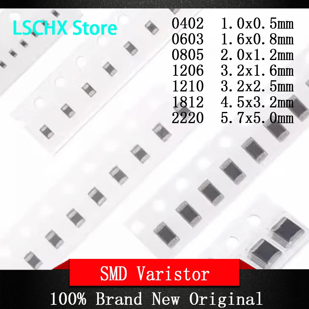 50pcs 1206 SMD Varistor DC 3.3V–85V | Circuit Protection SMD Varistor Pack Axl 26v