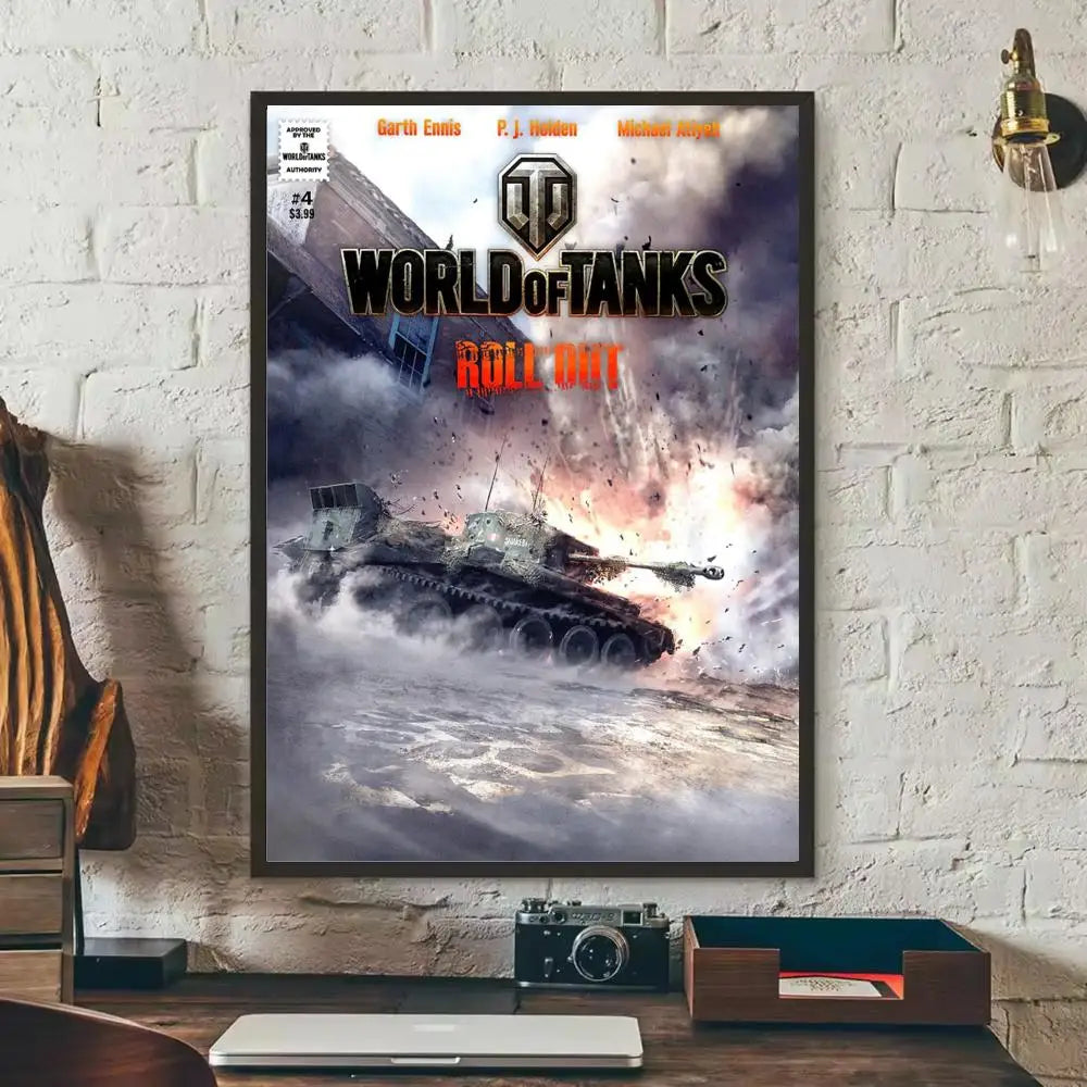World of Tanks Game Wall Poster Removable Sticker Mural Decal Wall Sticker Mural Axl Black5 15X20cmNoframe
