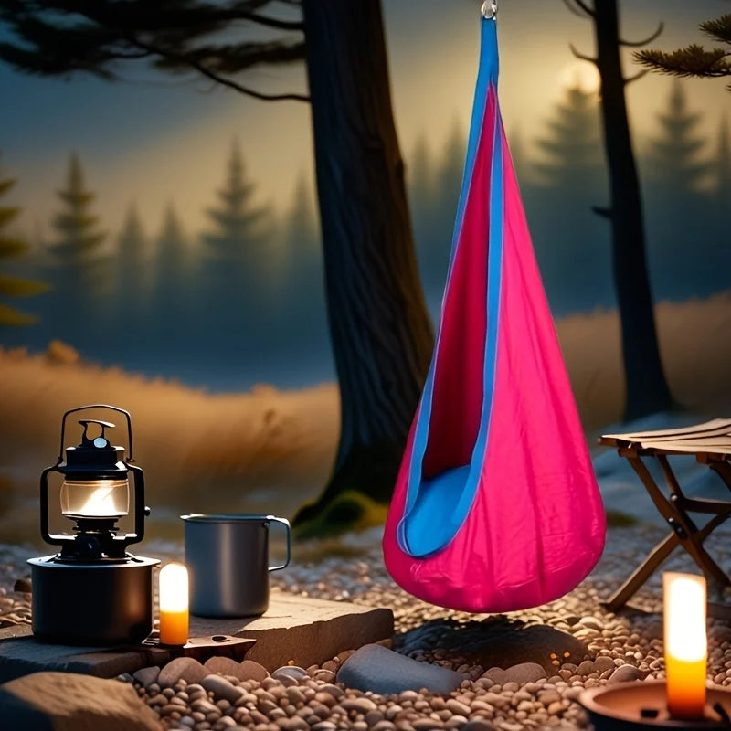Hanging Hammock Chair – Indoor/Outdoor Swing with Pillow & Pocket Hanging Hammock Chair Axl Canvas - Red