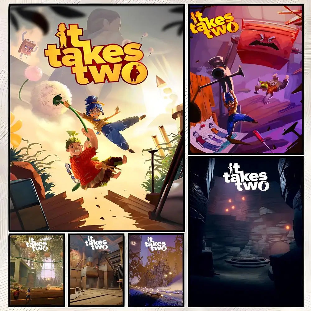 It Takes Two Game Poster – Self-Stick HD Wall Art Decor Gaming Wall Poster Axl