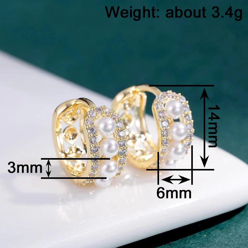 Huitan Imitation Pearl Hoop Earrings – Dainty Fashion Jewelry Hoop Earrings Axl