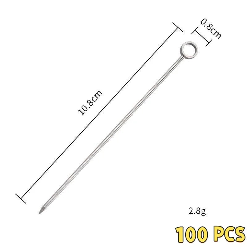 Stainless Steel 304 Cocktail Picks – Fruit Skewer Set 10/50/100 Cocktail Picks Axl Ring-shaped-100 PCS
