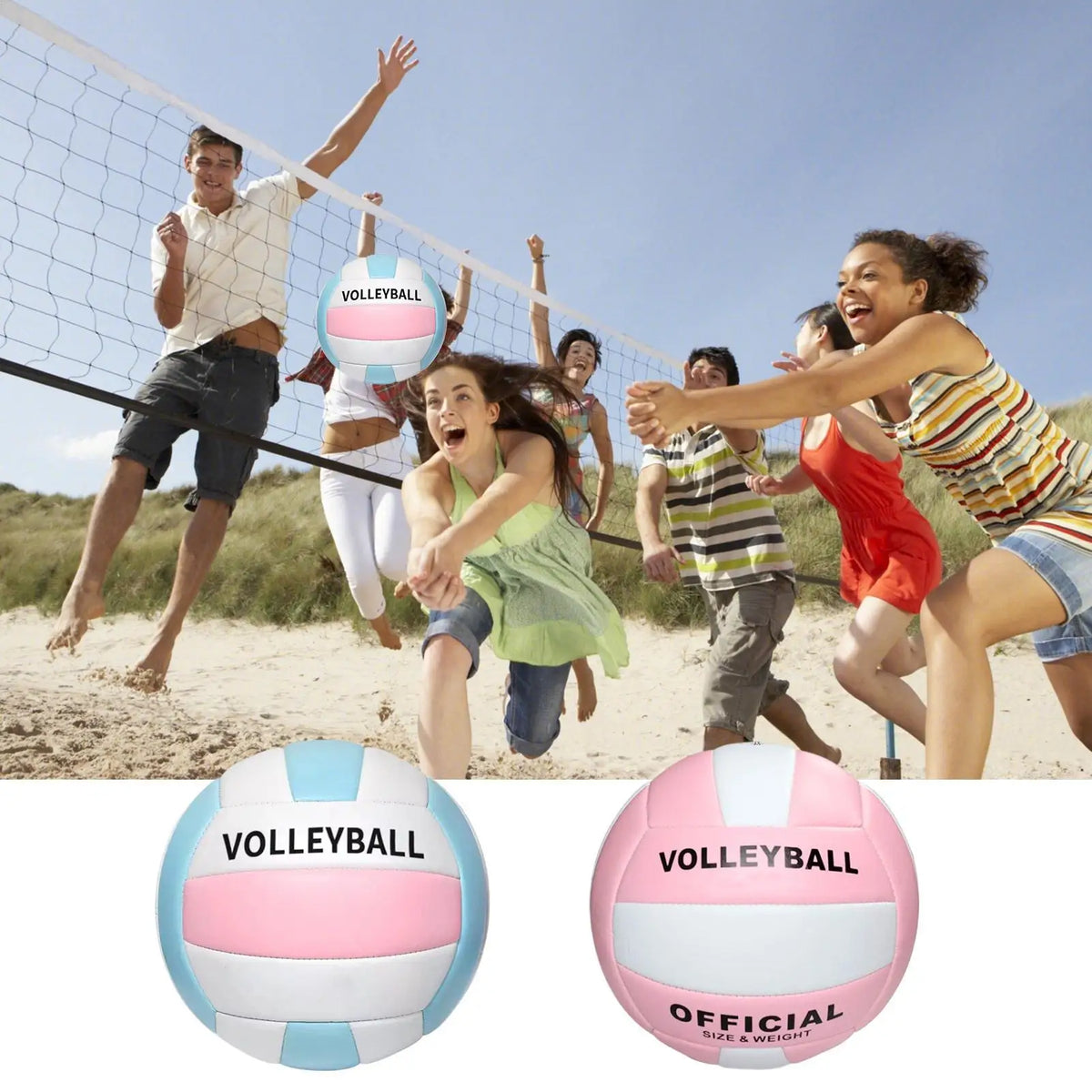 Inflatable Beach Volleyball – Soft PU Wear-Resistant Training Ball Beach Volleyball Axl White