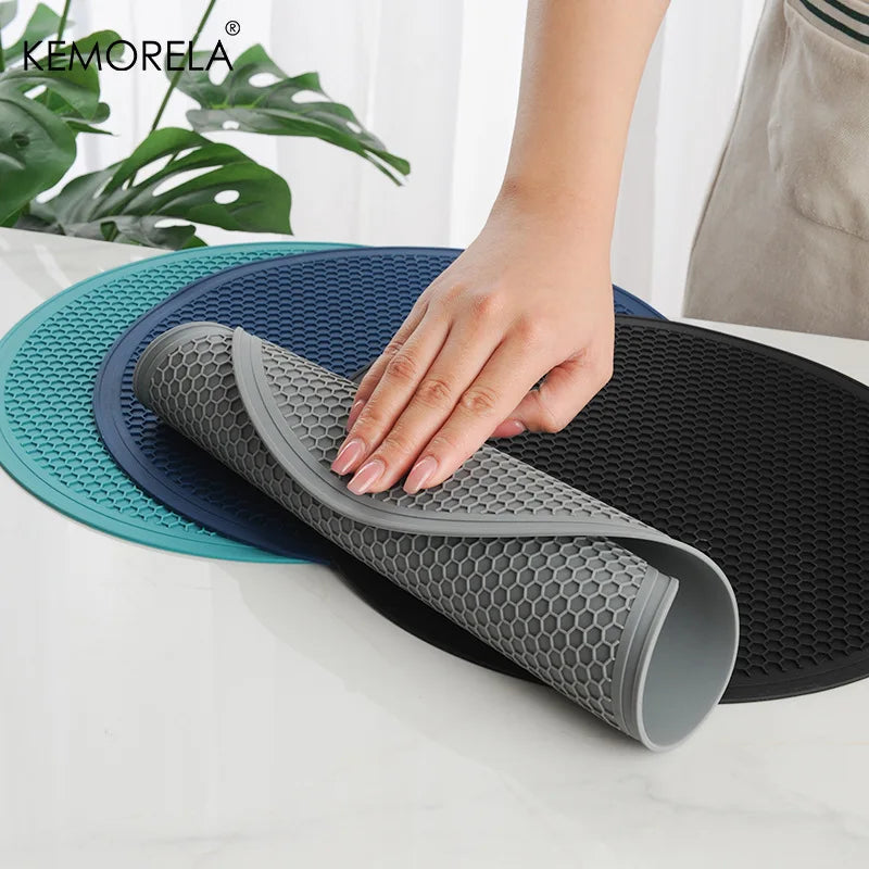 30cm Silicone Placemat – Honeycomb Nonslip Heat-Resistant Mat Silicone Table Mat Axl