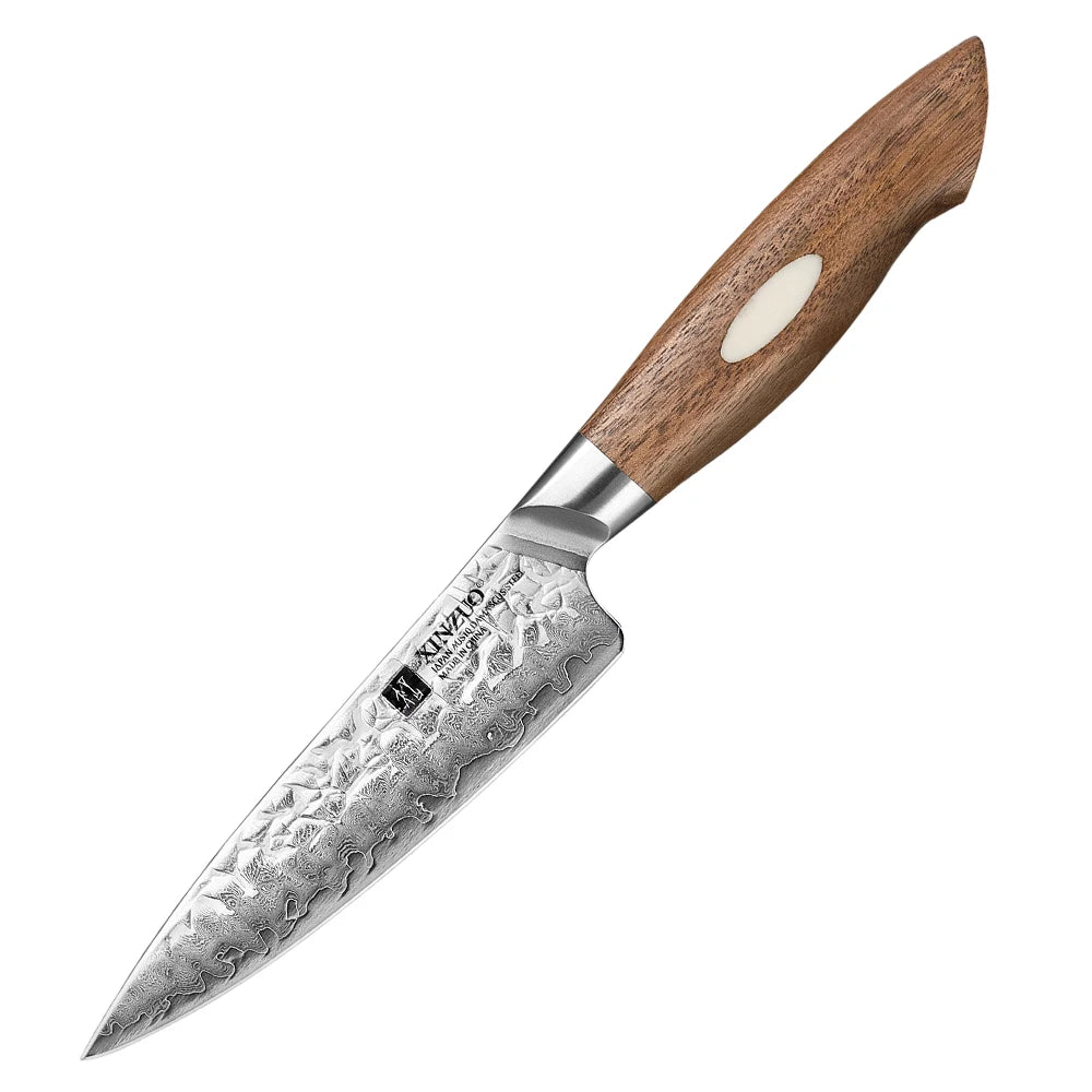 XINZUO 5" AUS10 Damascus Utility Knife – Walnut Handle Damascus Utility Knife Axl Knife China Mainland