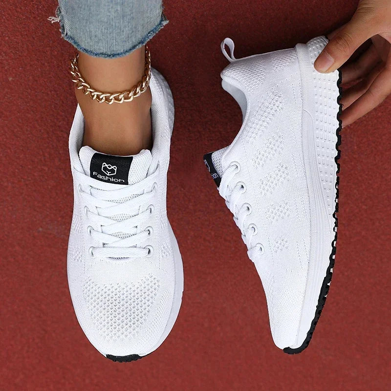 AZGB Women's Breathable Mesh Lace-Up Sports Sneakers Women's Mesh Sneakers Axl