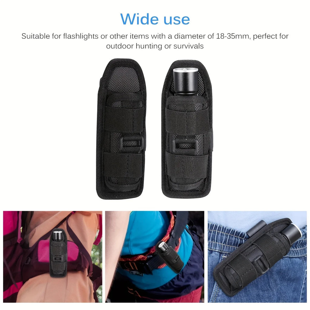 Tactical Oxford Flashlight Holster with Rotating Waist Strap Flashlight Holster Case Axl
