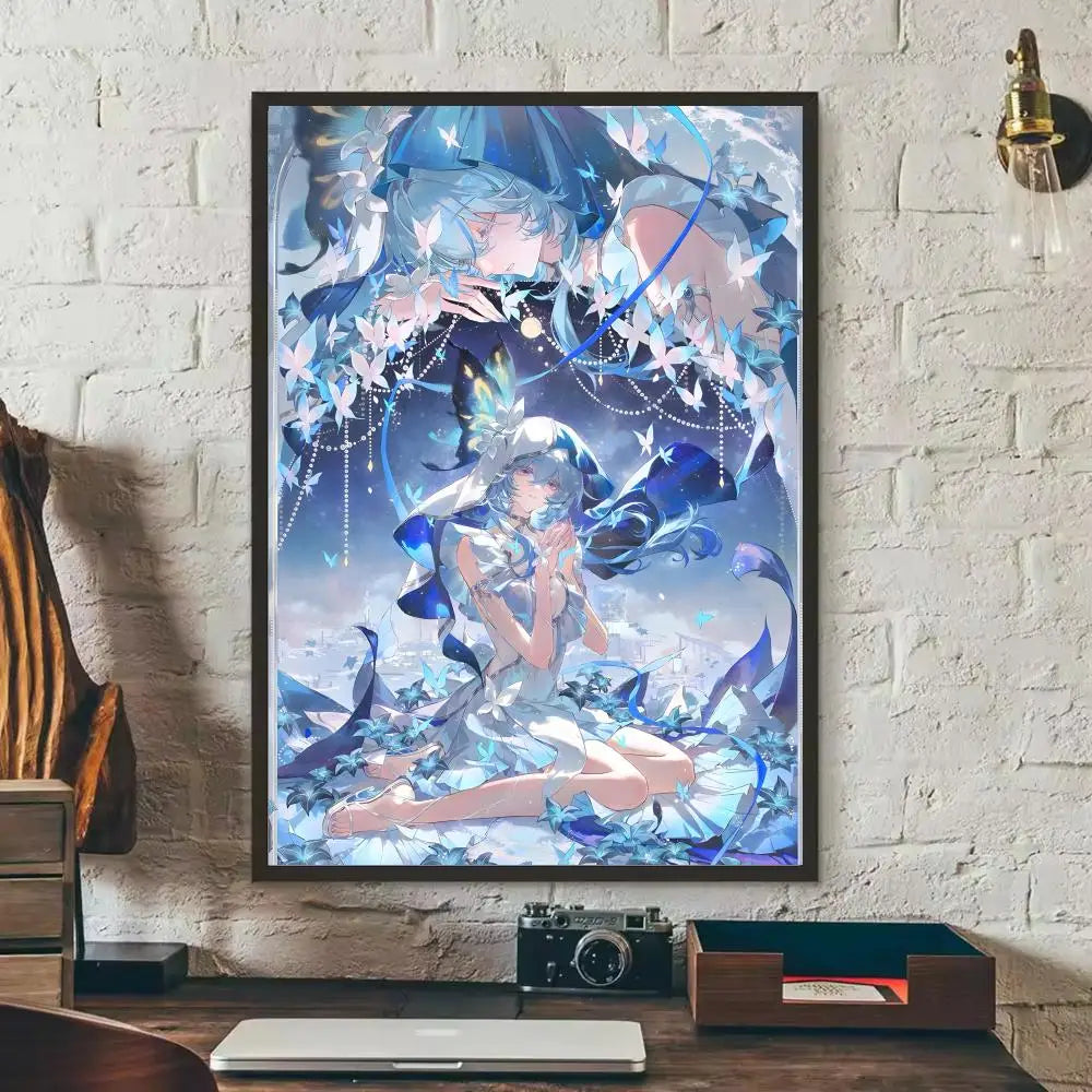 Wuthering Waves Shorekeeper HD Wall Poster Sticker | Game Art Decal Wall Poster Decal Axl Black14 50X70cmNoframe