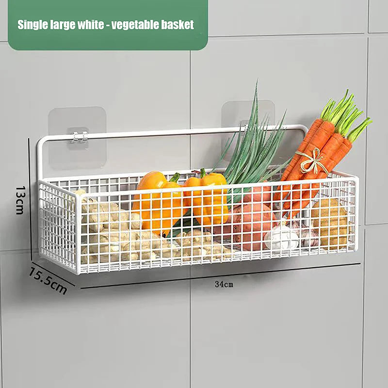 No-Drill Wall Mount Bathroom Shelf & Kitchen Storage Rack Wall Mount Shelf Axl L White