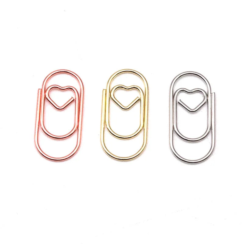 100 Pcs Mini Heart Shaped Paper Clips – Cute Decorative Clips Decorative Paper Clips Axl