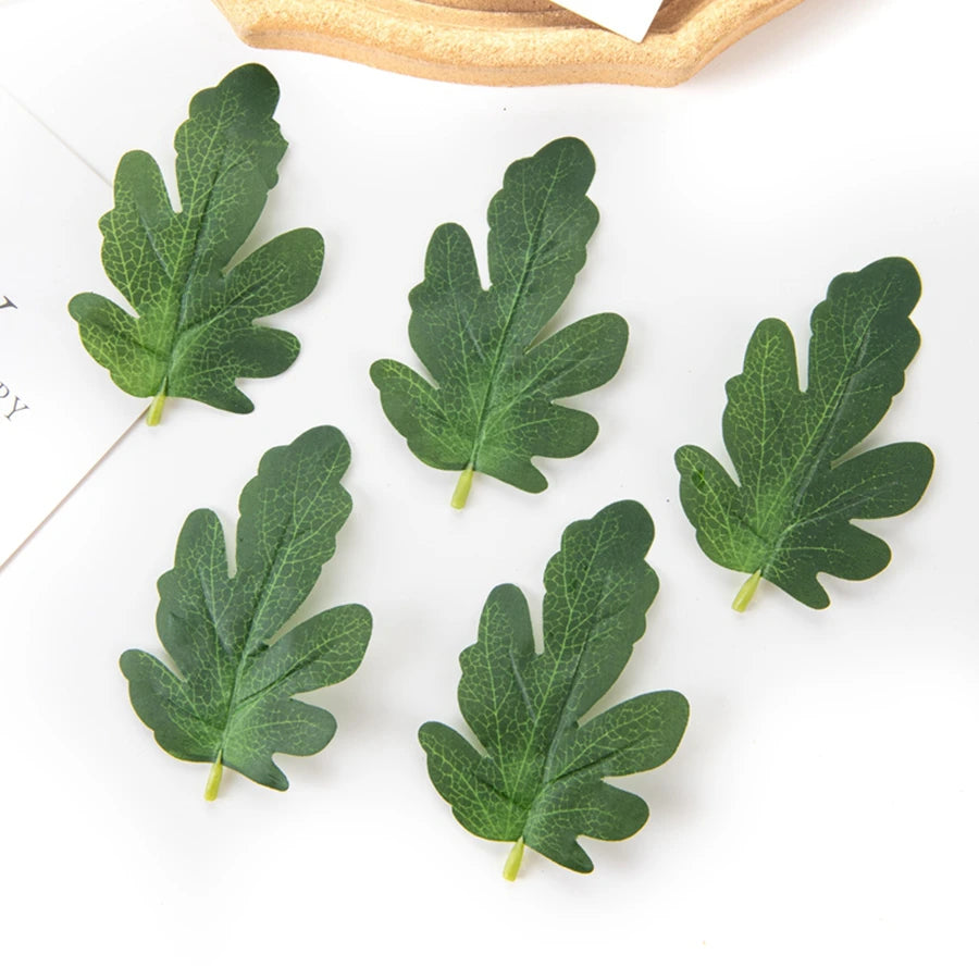Silk Watermelon Leaves 50–100 Pcs | Wedding & DIY Decor Artificial Silk Leaves Axl green 100pcs