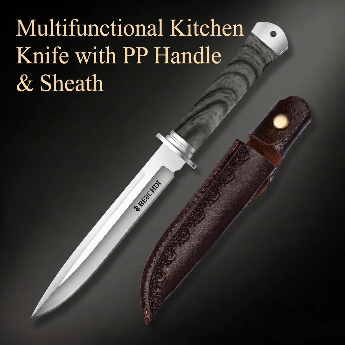 5Cr13 Steel Kitchen Utility Knife with Pakkawood Handle & Sheath Kitchen Utility Knife Axl PP Handle
