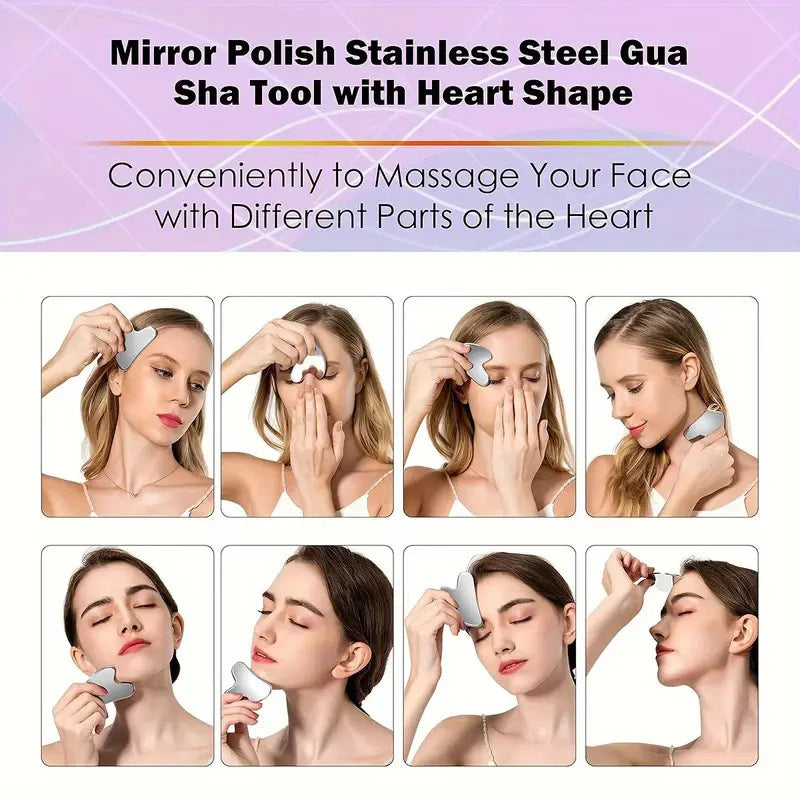 Stainless Steel Gua Sha Facial Massage Board | Skincare Tool Gua Sha Tool Axl