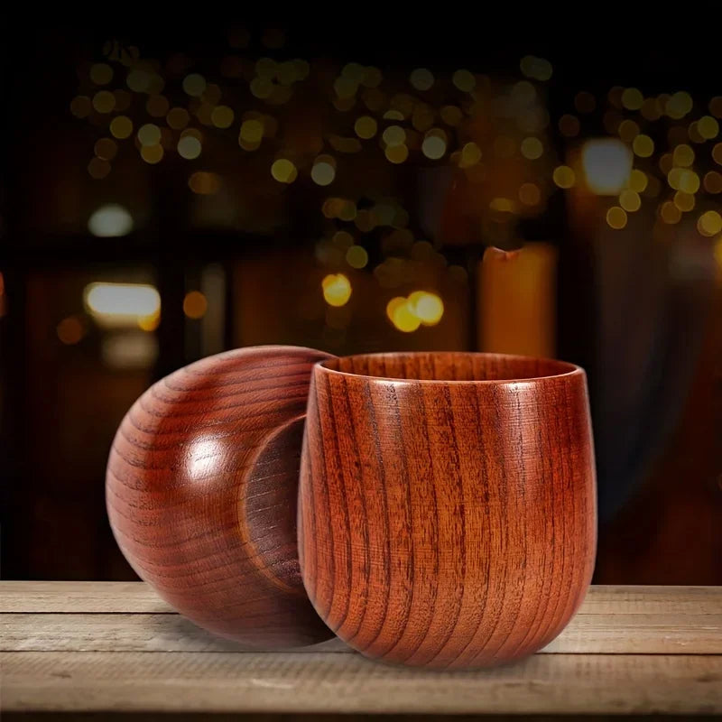 KEMORELA Handmade Jujube Wood Big Belly Cup | Tea & Coffee Wooden Drinkware Cup Axl