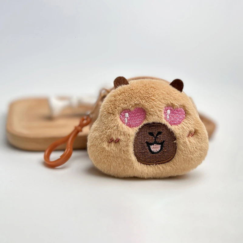 Capybara Plush Coin Purse – Cute Mini Zipper Wallet Keychain Plush Coin Purse Axl