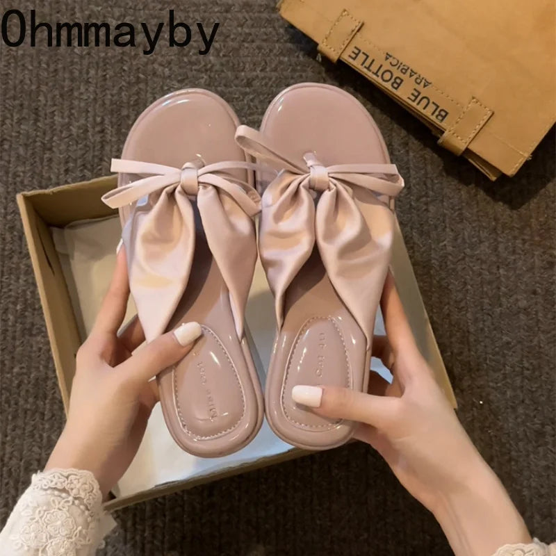 Women's Platform Wedge Slides – Clip Toe Summer Slippers Platform Wedge Slides Axl
