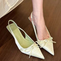 Women's Butterfly-Knot High Heel Sandals | Square Heel Party Pumps High Heel Sandals Axl green 37