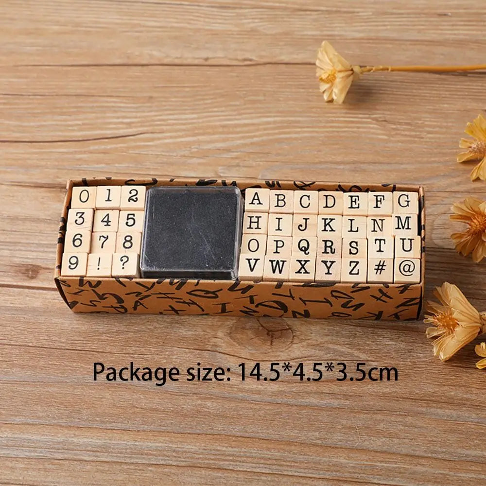 40-Piece Retro Alphabet Rubber Stamp Set – Craft & Card Making Rubber Stamp Set Axl