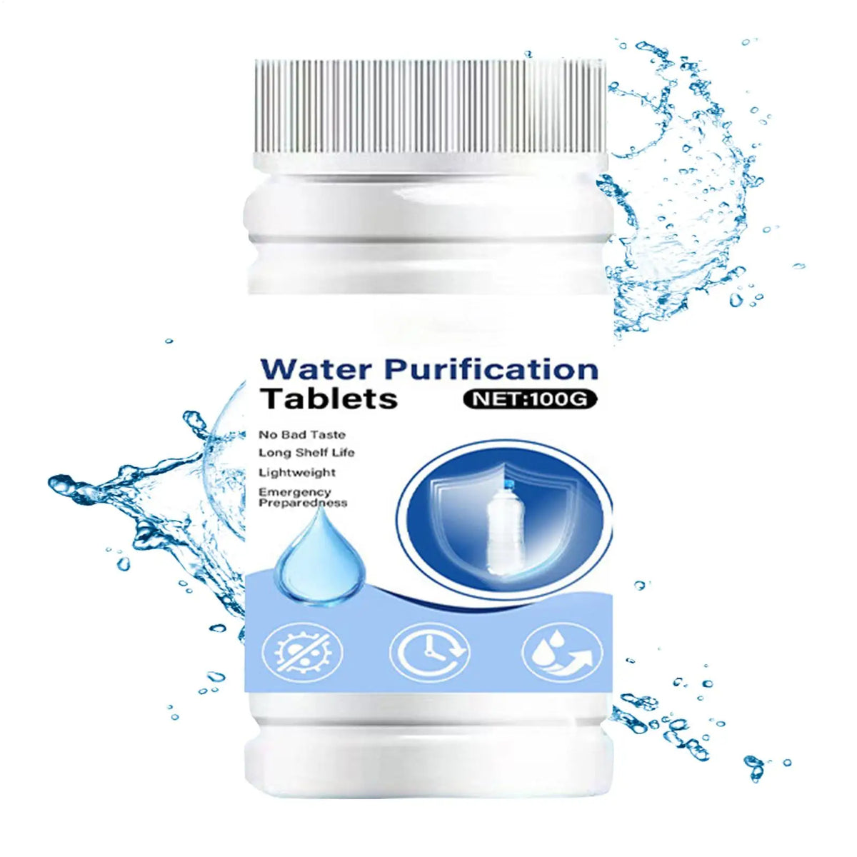 Camping Water Purification Tablets – Fast-Dissolving, Odorless Water Purification Tablets Axl
