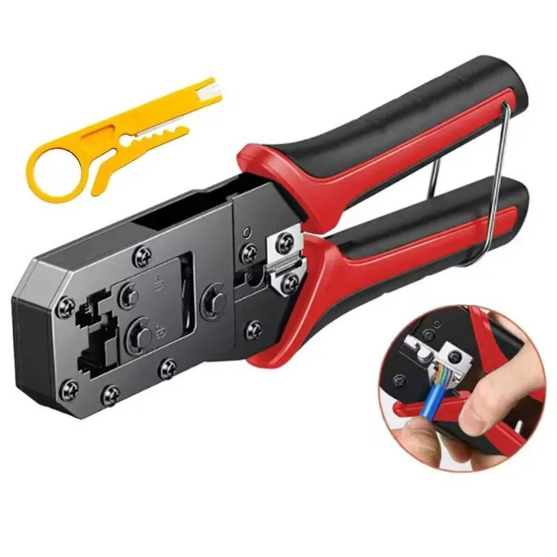 RJ45 Crimping Tool – LAN Cable Crimper Cutter Stripper RJ11 RJ12 Cable Crimping Tool Axl