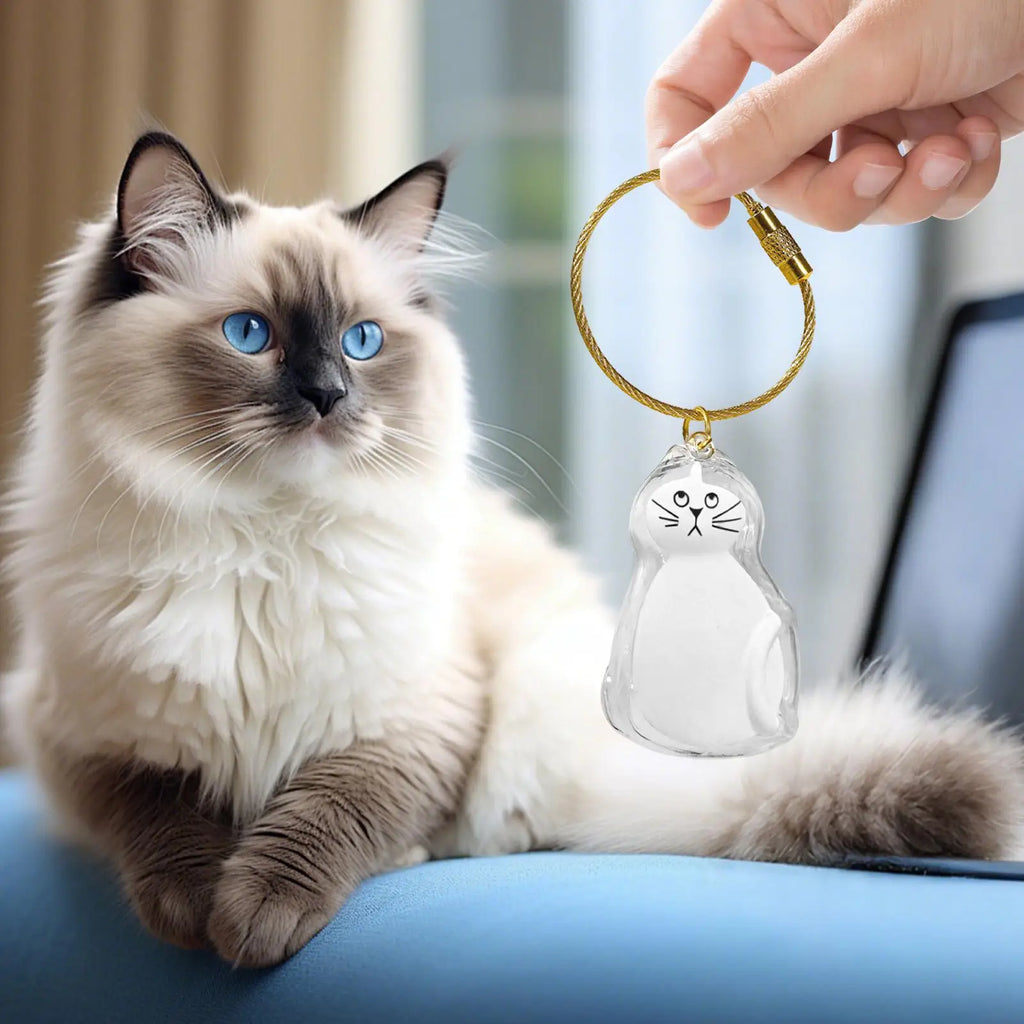 Cat Hair Storage Pendant Keychain – Pet Memorial Keepsake Pet Memorial Keychain Axl