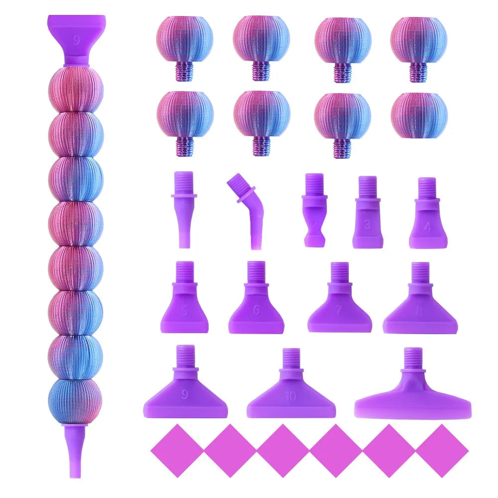 5D Diamond Painting Pen Kit – 12 Multifunctional Pen Tips Diamond Painting Pen Axl Blue purple-12Tips