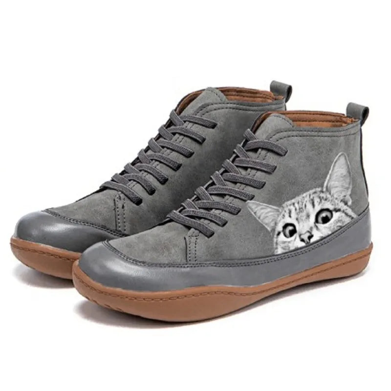 Women's Slip-On Ankle Boots with Fur – Square Heel PU Women's Ankle Boots Axl