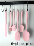 6-Piece Silicone Spatula Set – Cake Frosting Kit with Brush Silicone Baking Set Axl Pink6Set